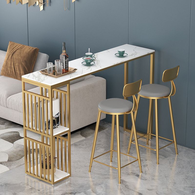 Table du compteur de hauteur de hauteur de barre d'intérieur Rectangle moderne Table de pub en marbre