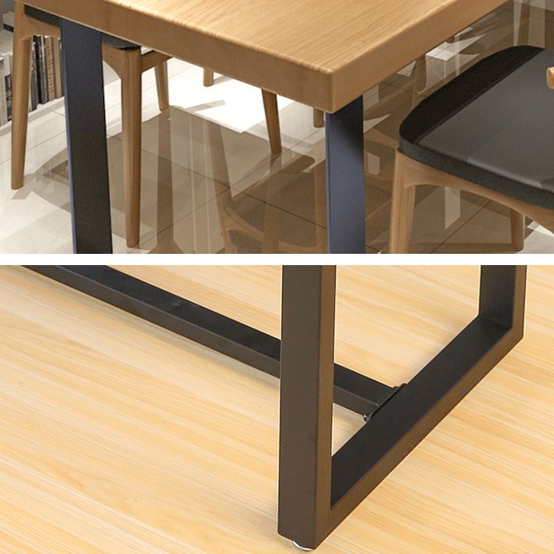 Industrial Rectangle Wood Table Standard Height Dining Table with Double Pedestal Base Clearhalo 'Dining Tables & Seating' 'Dining Tables' 'dining_table' 'furn' 'furn_dining_table' 'Furniture' 'furniture_dining_table' 'Kitchen & Dining Furniture' 'kitchen' 'kitchen_dining_table' 1200x1200_846dfc49-f2fc-4dd9-954d-f23485ae6ccb