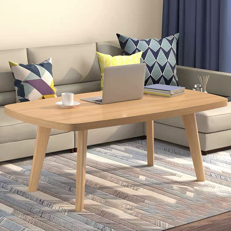 Nordic Style Rectangular 4 Legs Base Solid Wood Table with Storage Rack Coffee Table Clearhalo 'Coffee & Accent Tables' 'Coffee Tables' 'coffee_tables' 'furn' 'furn_coffee_tables' 'Furniture' 'Living Room Furniture' 1200x1200_846e064c-252c-41c5-bf03-ffb155e75bd9