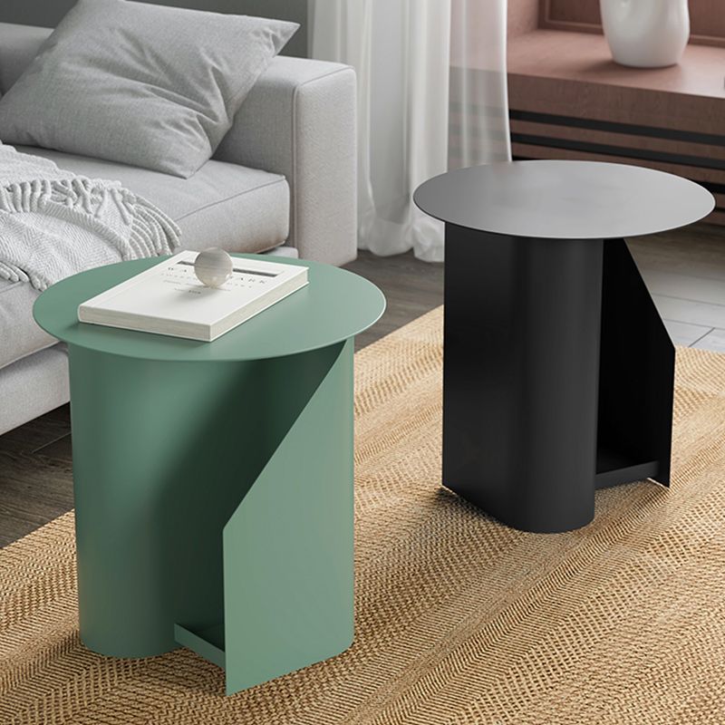 Contemporary Corner Table Round Side Table with Metal Shelves Clearhalo 'Coffee & Accent Tables' 'End & Side Tables' 'end_side_tables' 'furn' 'furn_end_side_tables' 'Furniture' 'Living Room Furniture' 1200x1200_846e1746-c4ca-4fc4-bb00-4d9880038178