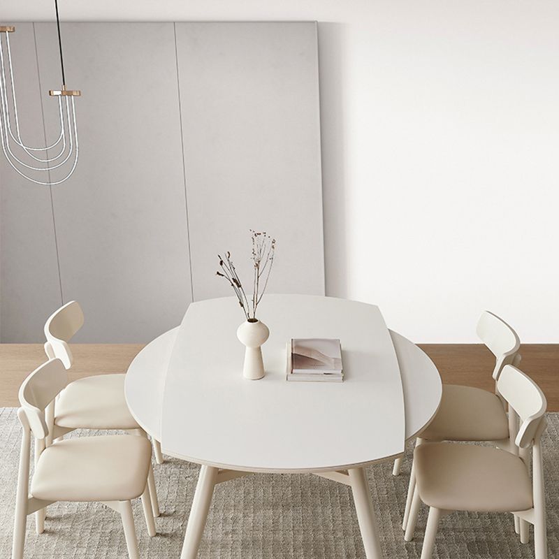 Table à manger moderne en pierre, 4 pieds en chêne, pour salle à manger