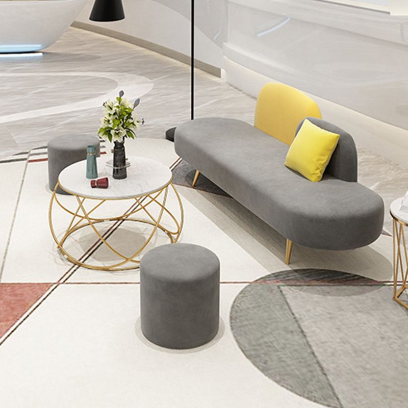 Sofa sans bras moderne de 30,70 "de largeur standard en velours de large pour le salon