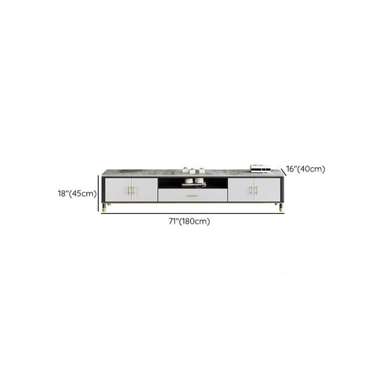 Console televisiva contemporanea ingegnerizzata in legno aperto console multimediale