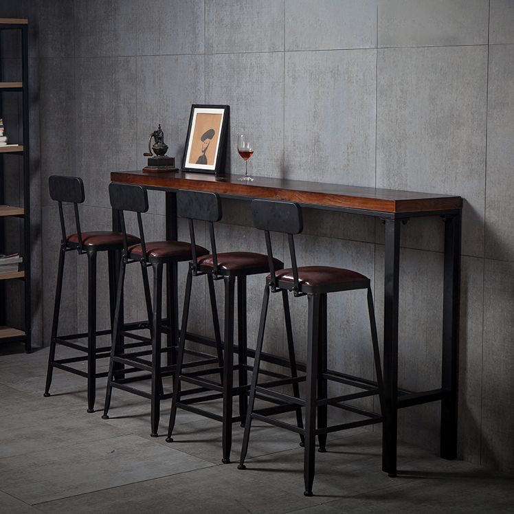 Industrial Rectangle Bar Table Set 1/5 Pieces Solid Wood Counter Table for Indoor Clearhalo 'Bar Furniture' 'furn' 'furn_home_bar_bar_sets' 'Furniture' 'Home Bars & Bar Sets' 'home_bar_bar_sets' 'Kitchen & Dining Furniture' 1200x1200_8470ebf7-0649-46b9-bf24-d5c142a7ee10