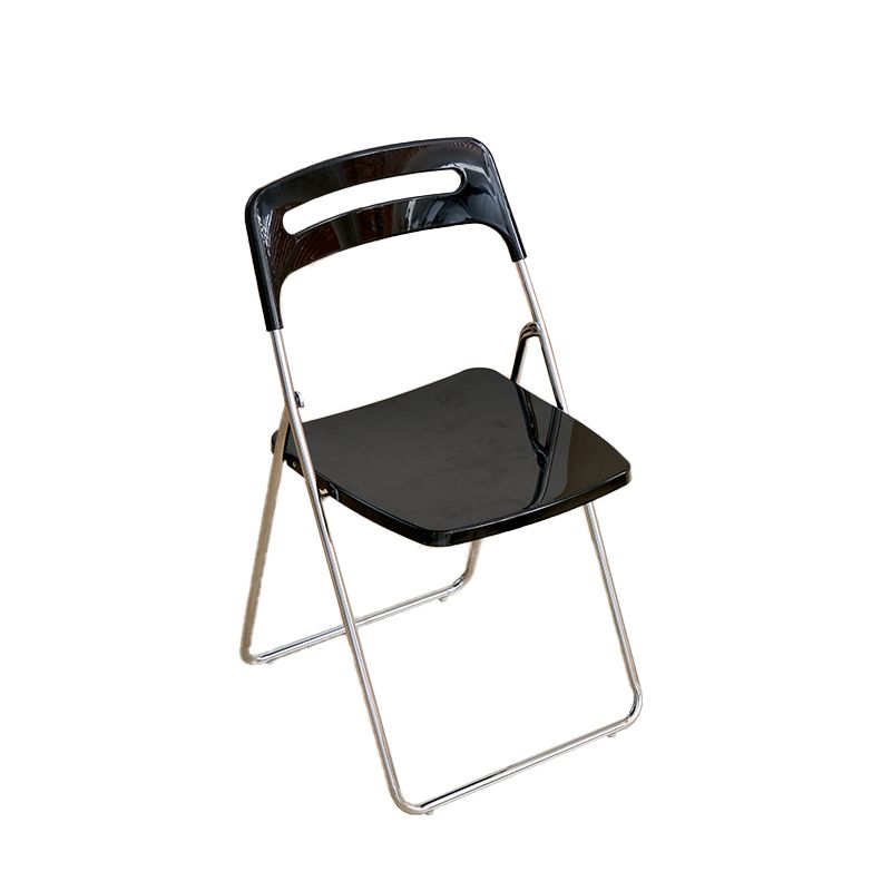 Moderne klappbare Back Metal Armless Ess Chairs (Set 4/8)