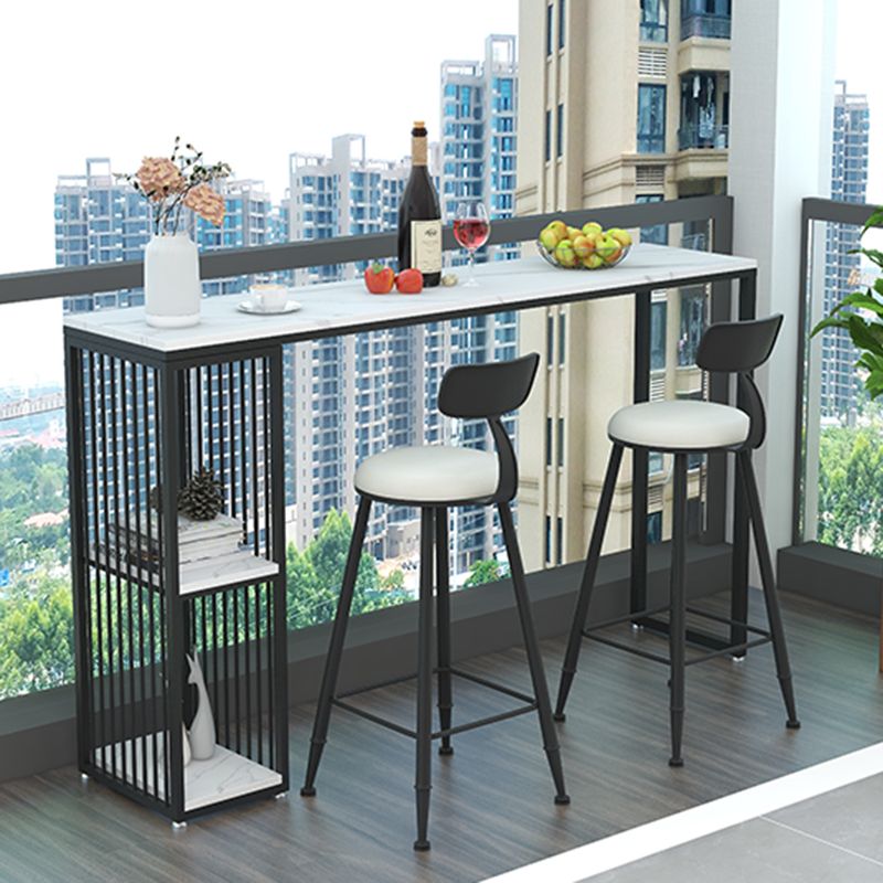 Living Room Modern Patio Bar Table Marble Rectangle 2-shelf Sled Bistro Bar Desk Clearhalo 'Bar Furniture' 'Bar Tables' 'bar_tables' 'Furniture' 'furniture_bar_tables' 'Kitchen & Dining Furniture' 'kitchen&dining_furn' 'kitchen' 1200x1200_8472a204-8b4b-4da3-9875-0eafc6dda1b3