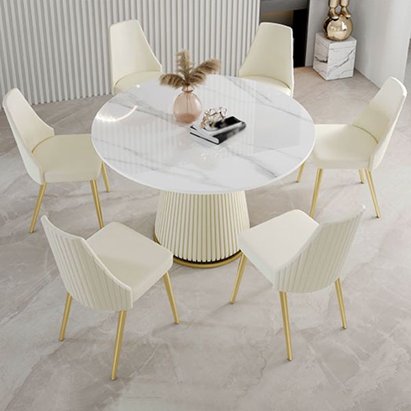 Round Pedestal Luxury Dining Table White Fixed Table with Sintered Stone Clearhalo ' dining_table' 'Dining Tables & Seating' 'Dining Tables' 'furn' 'furn_dining_table' 'Furniture' 'furniture_dining_table' 'Kitchen & Dining Furniture' 'kitchen&dining_furn' 'kitchen' 'kitchen_dining_table' 1200x1200_8474409f-7b57-4985-8a9e-3f6407c80e9d