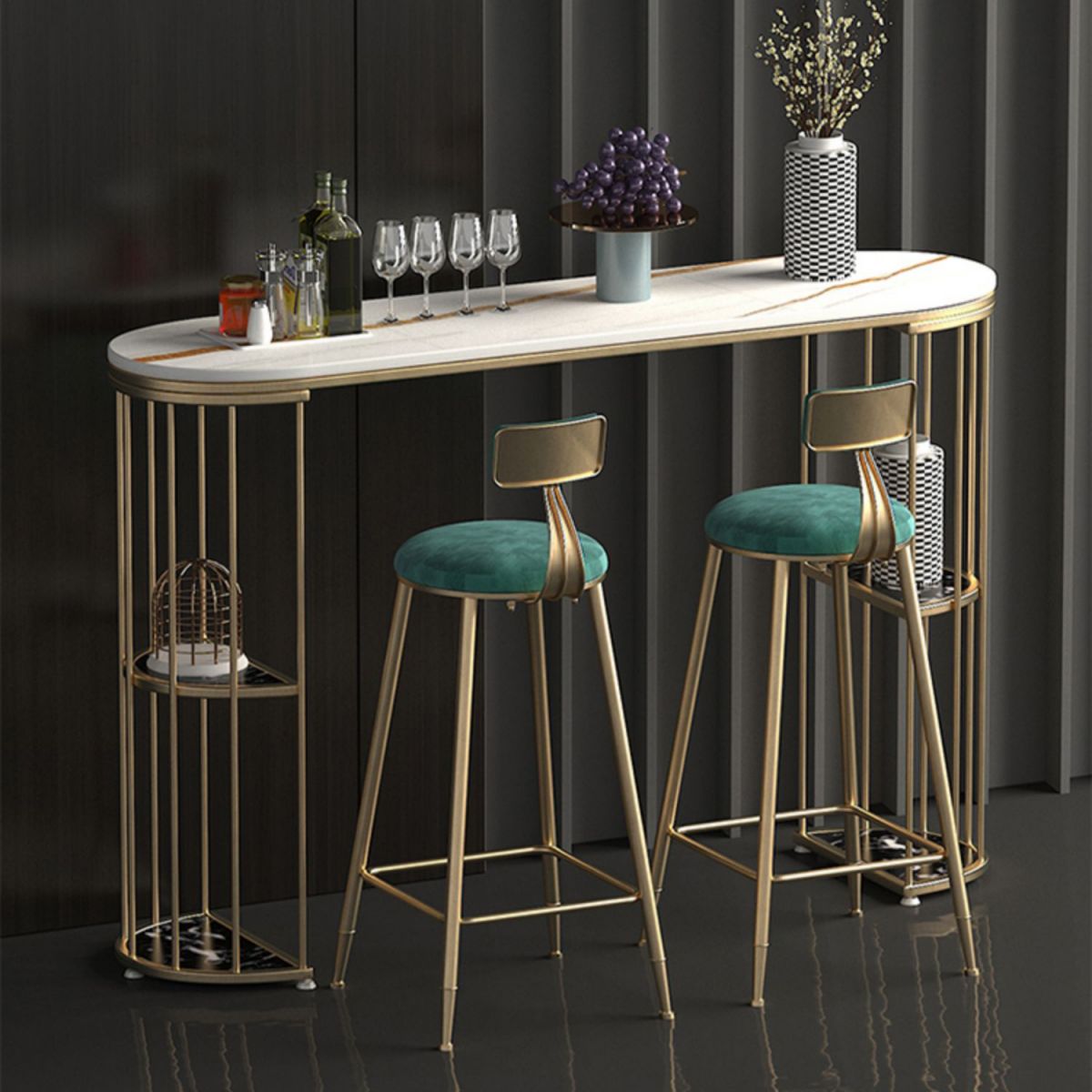 Taburete escandinavo de contra-altura redonda de terciopelo para sala de estar para sala de estar