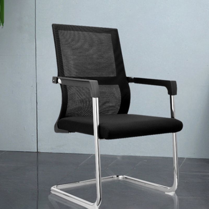 Contemporary Desk Chair No Wheels Mid Back Home Office Chair Clearhalo 'furn' 'furn_office_chair' 'Furniture' 'Office Chairs' 'Office Furniture' 'office_chair' 1200x1200_8475be21-e634-4ac5-83bc-dcc89cefb68e
