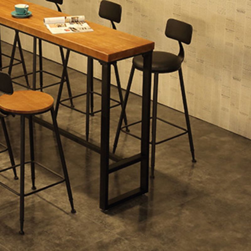 Industrial Rectangle Bistro Bar Desk Coffee Shop Trestle Bistro Bar Table Clearhalo 'Bar Furniture' 'Bar Tables' 'bar_tables' 'furn' 'furn_bar_tables' 'Furniture' 'Kitchen & Dining Furniture' 1200x1200_847749ba-0136-49ec-90b0-f503640ccb47
