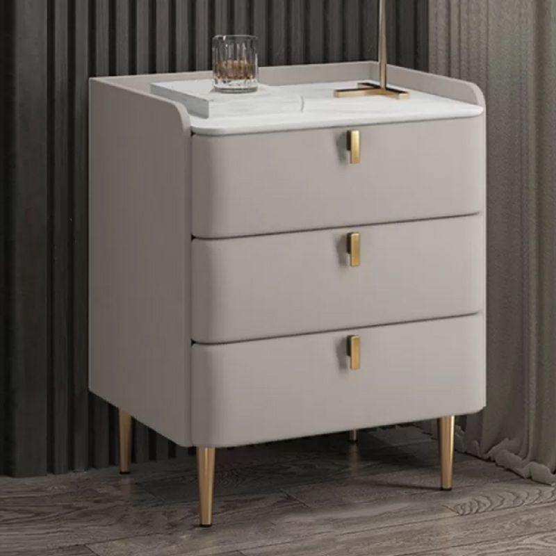 Modern Stone Top Bed Nightstand Solid Wood Faux Leather Drawer Storage Night Table Clearhalo 'Bedroom Furniture' 'furn' 'furn_night_stand' 'Furniture' 'night_stand' 'Nightstands' 1200x1200_847b2f3a-90f8-46cc-a2ad-ab603d9971cf