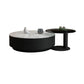 Round Stone Top Coffee Table Mid-Century Modern Cocktail Table Clearhalo 'Coffee & Accent Tables' 'Coffee Tables' 'coffee_tables' 'furn' 'furn_coffee_tables' 'Furniture' 'Living Room Furniture' 1200x1200_847b4a1a-ec9c-4334-b1eb-55296a569e28