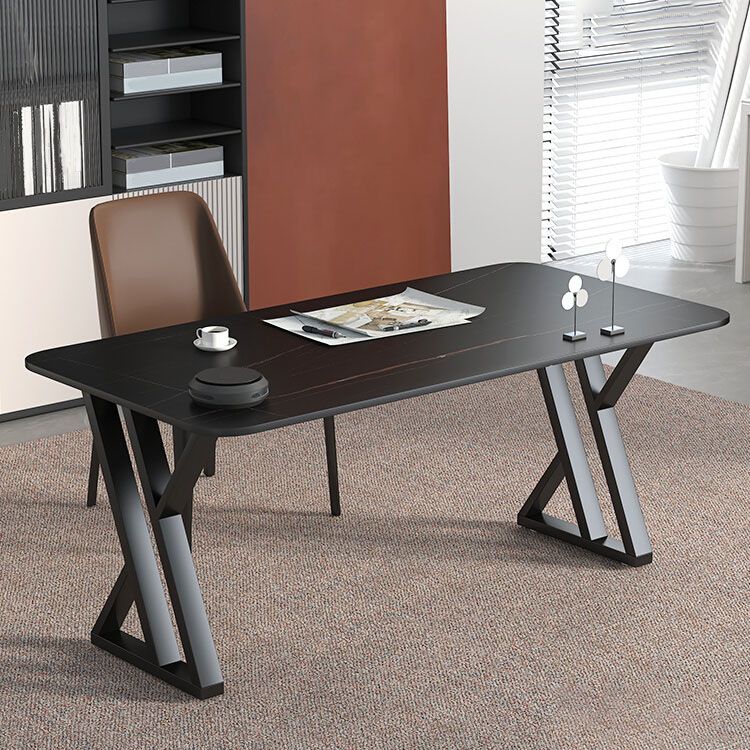 Industrial Style Task Desk Rectangular Shaped Office Desk in Grey/White/Black Clearhalo 'furn' 'furn_office_desk' 'Furniture' 'Office Desks' 'Office Furniture' 'office_desk' 1200x1200_847cdda6-9904-4c03-b6f9-bcf65edc007e
