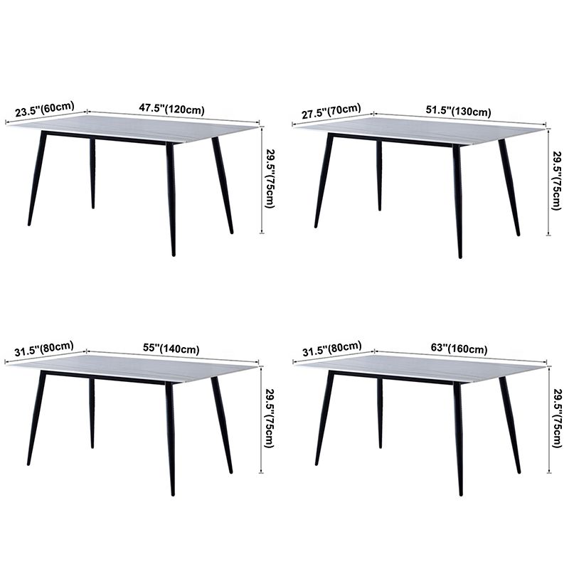 Simple Home Sintered Stone Dining Table Rectangle Shape Dining Table with 4 Legs Base Clearhalo ' dining_table' 'Dining Tables & Seating' 'Dining Tables' 'furn' 'furn_dining_table' 'Furniture' 'furniture_dining_table' 'Kitchen & Dining Furniture' 'kitchen&dining_furn' 'kitchen' 'kitchen_dining_table' 1200x1200_847cffb1-2bd0-43b0-94d3-739e950fa1d3