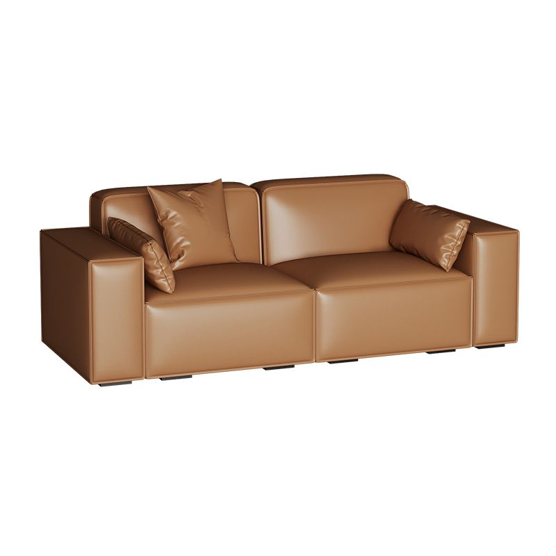 Faux Leather Modern Standard Sofa 37"W Square Arm Sofa Sofa Living Room Clearhalo 'furn' 'furn_sofas' 'Furniture' 'furniture_sofas' 'kitchen' 'kitchen_sofas' 'Living Room Furniture' 'Sofa' 'sofas' 1200x1200_847d2488-bcc7-420b-bedc-20861f51ac6d