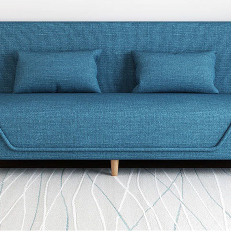 Mezcla de lino Sofá sin brazos con bolsas de almacenamiento Sofá convertible para sala de estar