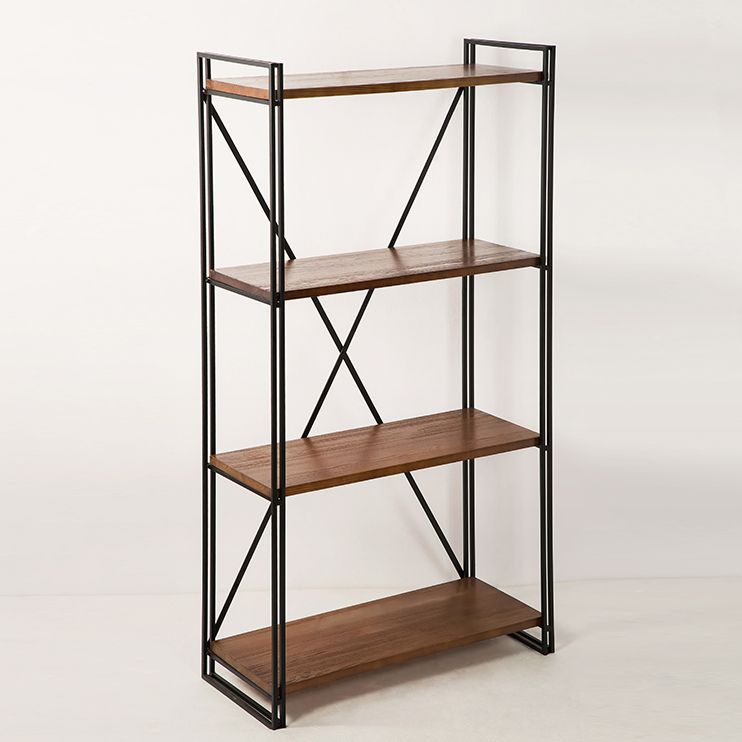 Home Office Etagere Bookshelf Modern Bookcase with Rectangle Shelves