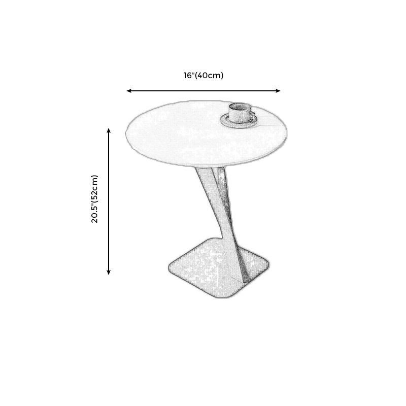 Pedestal Base Design Black Metal White/white Gold/black SLATE Top Round Side Table Clearhalo 'Coffee & Accent Tables' 'End & Side Tables' 'end_side_tables' 'furn' 'furn_end_side_tables' 'Furniture' 'Living Room Furniture' 1200x1200_84805f0f-601c-4d9a-a08d-ffb8fb07fb11