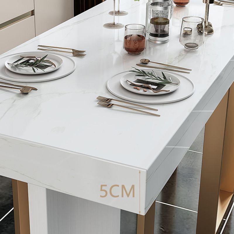 Stone Bar Dining Table Glam Rectangle Bar Table with 3 Legs Pedestal for Dining Room Clearhalo 'Bar Furniture' 'Bar Tables' 'bar_tables' 'furn' 'furn_bar_tables' 'Furniture' 'furniture_bar_tables' 'Kitchen & Dining Furniture' 1200x1200_8481ad0c-54a4-48bc-a3e0-aeb13c94835e
