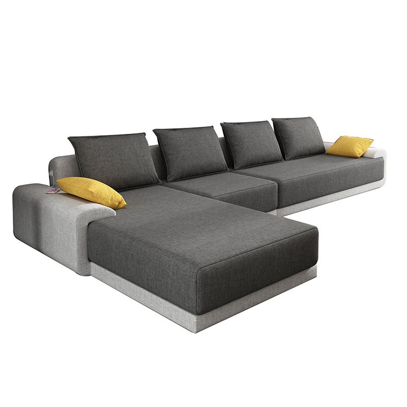 Pillowed Back Cushions Pillow Top Arm L-Shape Sectional with Slipcovered Clearhalo 'furn' 'furn_sectionals' 'Furniture' 'furniture_sectionals' 'Living Room Furniture' 'Sectionals' 1200x1200_848242b1-f14c-4d73-9ed5-94c0f8c15159