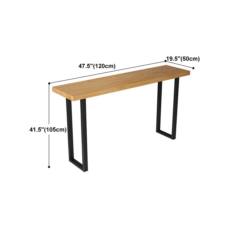 Solid Wood Bar Table Industrial Bar Dining Table with Black Sled Base Clearhalo 'Bar Furniture' 'Bar Tables' 'bar_tables' 'furn' 'furn_bar_tables' 'Furniture' 'furniture_bar_tables' 'Kitchen & Dining Furniture' 1200x1200_8482f433-824c-4a77-880a-af7861f68137