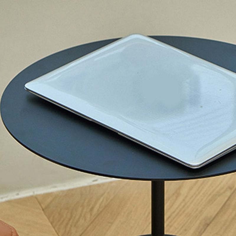 Black End Slide Table Round Living Room Pedestal Marble Corner Table Clearhalo 'Coffee & Accent Tables' 'End & Side Tables' 'end_side_tables' 'furn' 'furn_end_side_tables' 'Furniture' 'Living Room Furniture' 1200x1200_8483cb52-020e-47ee-bac1-b96b9632766a