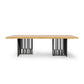 Industrial Pine Wood Table for Restaurant Rectangle Table with Black Double Pedestal Base Clearhalo ' dining_table' 'Dining Tables & Seating' 'Dining Tables' 'furn' 'furn_dining_table' 'Furniture' 'furniture_dining_table' 'Kitchen & Dining Furniture' 'kitchen&dining_furn' 'kitchen' 'kitchen_dining_table' 1200x1200_84844262-7f5d-4c5b-91ac-d21027e9ecd5