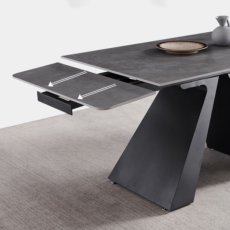 Modern Scalable Dinette Set 1/4/5/7 Pieces Grey Sintered Stone Top Dining Table Set Clearhalo 'Dining Room Sets' 'Dining Tables & Seating' 'dining_room_set' 'furn' 'furn_dining_room_set' 'Furniture' 'furniture_dining_room_set' 'Kitchen & Dining Furniture' 1200x1200_848552c6-ffa3-4efe-bd1d-e2dc747e4d13