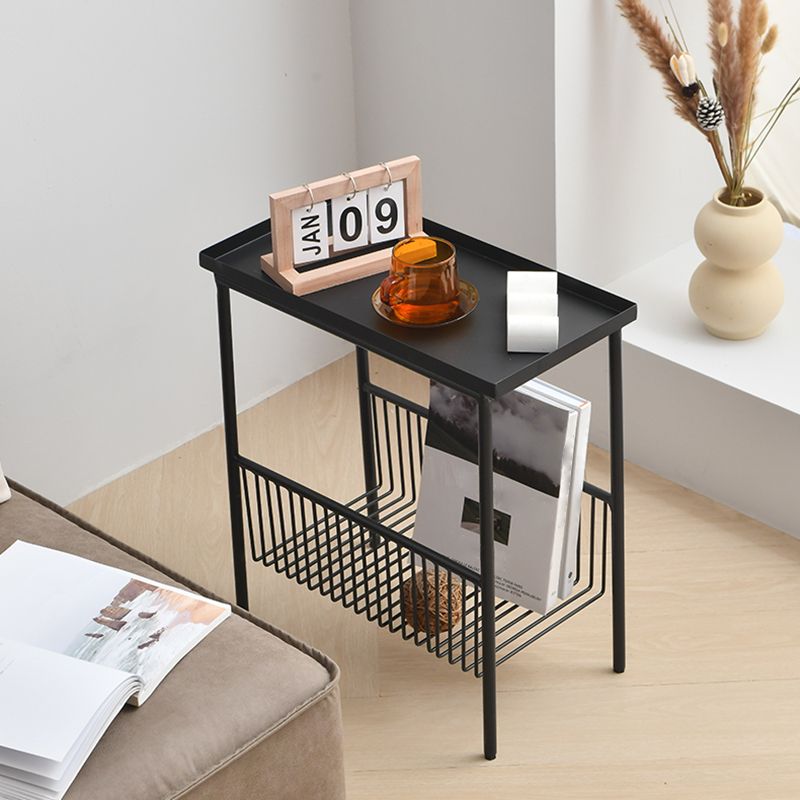 Contemporary Metal End Table Tray Top Accent Side Table with Storage Clearhalo 'Coffee & Accent Tables' 'End & Side Tables' 'end_side_tables' 'furn' 'furn_end_side_tables' 'Furniture' 'Living Room Furniture' 1200x1200_8485a15d-9584-4cd4-9831-456ffc2624d7