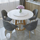 Glam 1/2/6/7 Pieces Dining Set Round Stone Dining Table for Dining Room Clearhalo 'Dining Room Sets' 'Dining Tables & Seating' 'dining_room_set' 'furn' 'furn_dining_room_set' 'Furniture' 'furniture_dining_room_set' 'Kitchen & Dining Furniture' 1200x1200_8486640d-19f0-4217-9d0e-d2dc382dd412