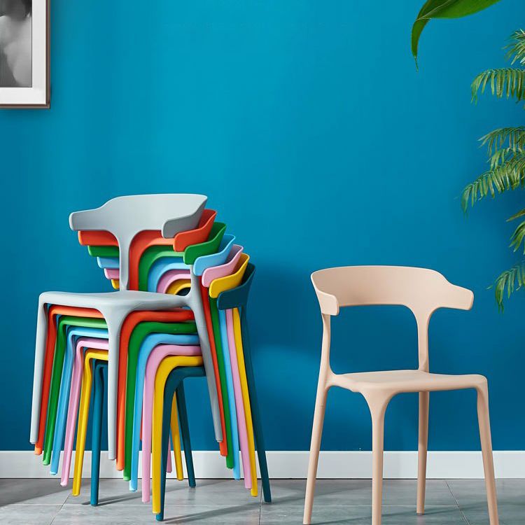 Glam Plastic Side Chair Matte Finish Open Back Dining Chair for Dinning Room Clearhalo ' kitchen&dining_furn' 'Dining Chairs' 'Dining Tables & Seating' 'dining_chair' 'furn' 'furn_dining_chair' 'Furniture' 'furniture_dining_chair' 'Kitchen & Dining Furniture' 'kitchen' 1200x1200_84866fd4-d51c-4928-a6f9-8b304f164ec9