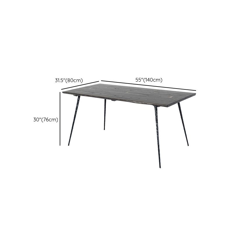 Dining Room Dinner Kitchen Table Black Frame Solid Wood Dining Table Clearhalo 'Dining Tables & Seating' 'Dining Tables' 'dining_table' 'furn' 'furn_dining_table' 'Furniture' 'Kitchen & Dining Furniture' 1200x1200_848754c1-ed85-4dee-8fcd-059038fc000d