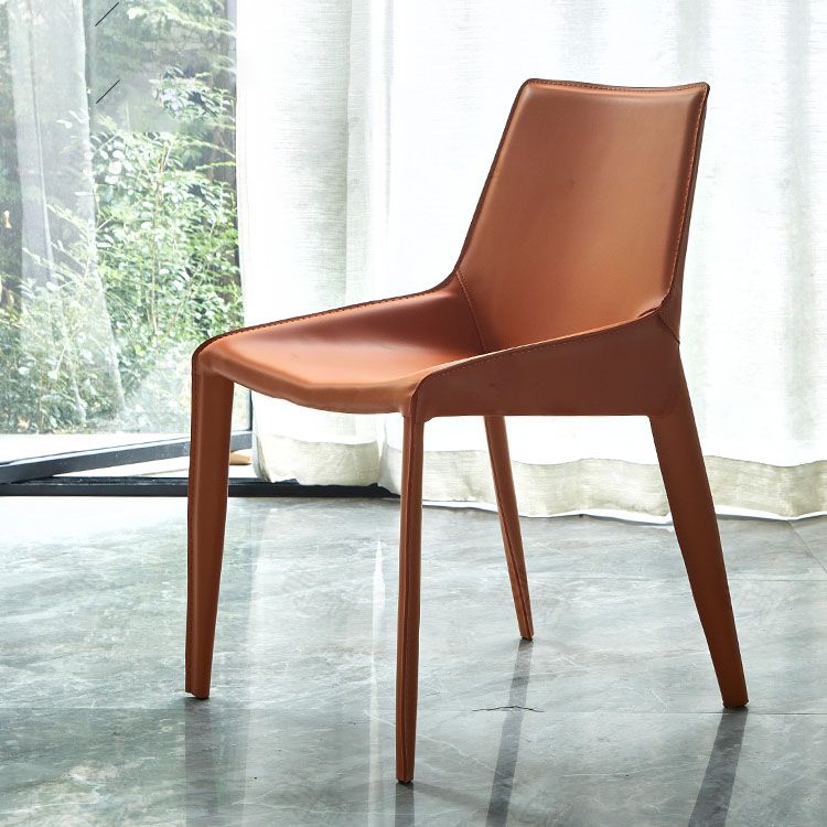 Metal Leather Contemporary Dining Chair Dining Room Solid Back Chair with Arm Clearhalo ' kitchen&dining_furn' 'Dining Chairs' 'Dining Tables & Seating' 'dining_chair' 'furn' 'furn_dining_chair' 'Furniture' 'furniture_dining_chair' 'Kitchen & Dining Furniture' 'kitchen' 1200x1200_8487c76e-4b68-4990-a676-0f0665097342