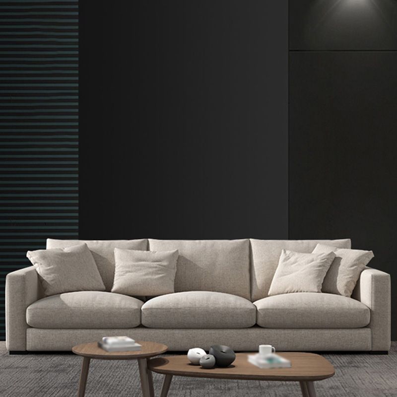 Sponge/latex Seat Filling Imitation Leather & Cotton & Linen Upholstered Rectangular Sofa Clearhalo 'furn' 'furn_sofas' 'Furniture' 'furniture_sofas' 'kitchen' 'kitchen_sofas' 'Living Room Furniture' 'Sofa' 'sofas' 1200x1200_8487ff2f-f354-4afd-9763-24b55800ec09