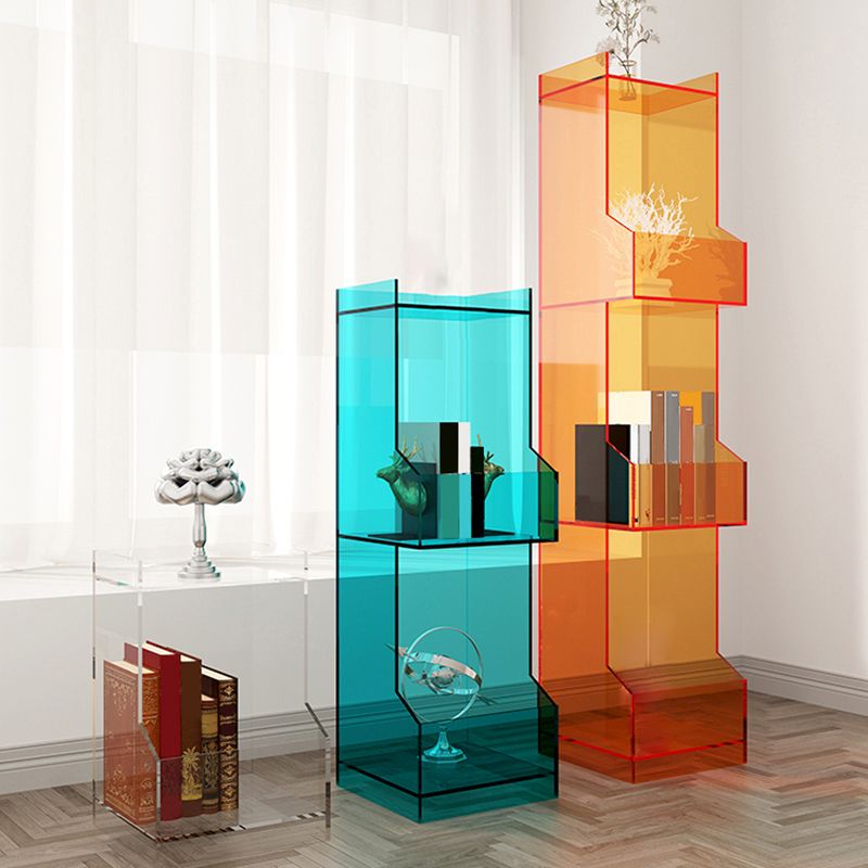 Acrylic Closed Back Bookshelf Standard Scandinavian Bookcase with Shelves Clearhalo 'Bookcases' 'furn' 'furn_bookcases' 'Furniture' 'Office Furniture' 1200x1200_84886ec4-3697-4168-8f07-d09e88b5b228