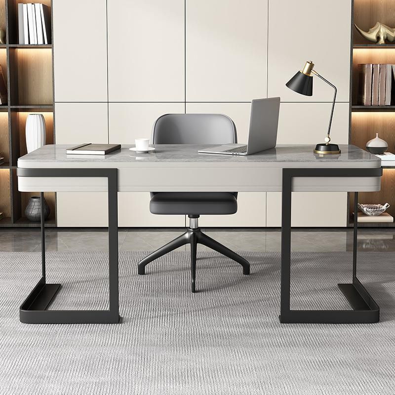 29.5 "H Industrieel Office Desk rechthoekig secretaris -bureau met 2 opslagladen