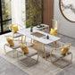 Metal and Slate Table Glam Style Home Minimalist Rectangular Dining Table