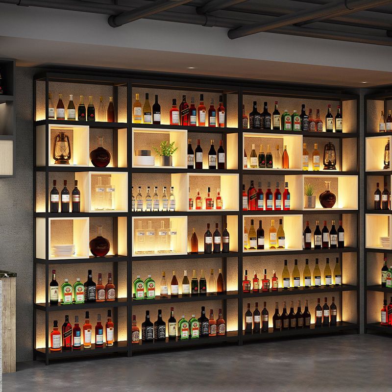 Rack de vin industriel en métal Planchage à vin horizontal avec étagère