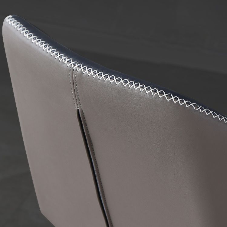 Modern Dining Room Side Chairs Matte Finish Leather Curved Parsons Armless Chair Clearhalo ' kitchen&dining_furn' 'Dining Chairs' 'Dining Tables & Seating' 'dining_chair' 'furn' 'furn_dining_chair' 'Furniture' 'furniture_dining_chair' 'Kitchen & Dining Furniture' 'kitchen' 1200x1200_848ba3a1-9b84-4870-853c-1d2454a6e53f