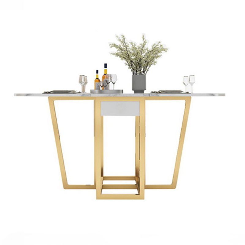 Contemporary Rectangle Dining Room Table Sintered Stone Drop-Leaf Table,59"L x 28.7"H Clearhalo ' dining_table' 'Dining Tables & Seating' 'Dining Tables' 'furn' 'furn_dining_table' 'Furniture' 'furniture_dining_table' 'Kitchen & Dining Furniture' 'kitchen&dining_furn' 'kitchen' 'kitchen_dining_table' 1200x1200_848bd34d-9006-48ee-b153-1694250dbed9
