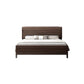 Midden-eeuws houten walnoot bedframe 85-in-d d paneel bedframe in bruin