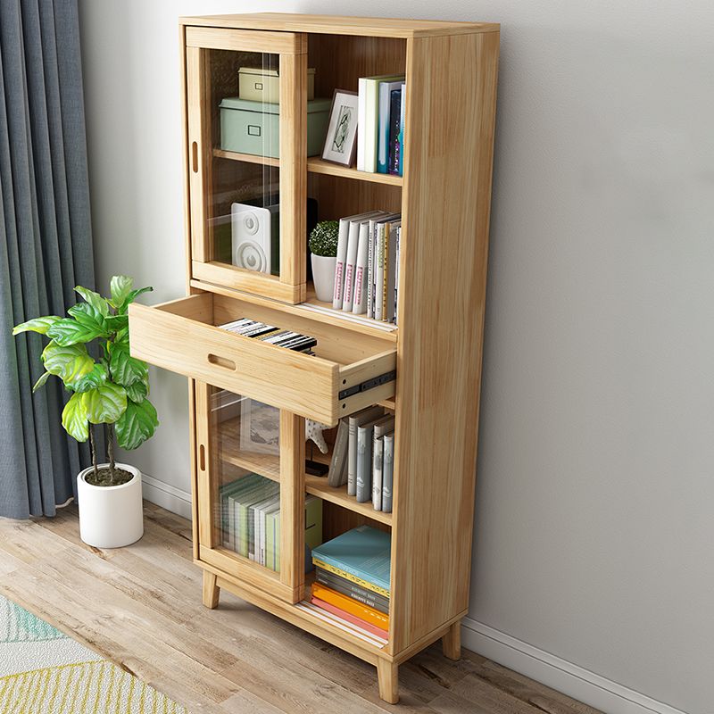 Modern Style Bookshelf Closed Back Standard Wooden Bookcase for Home