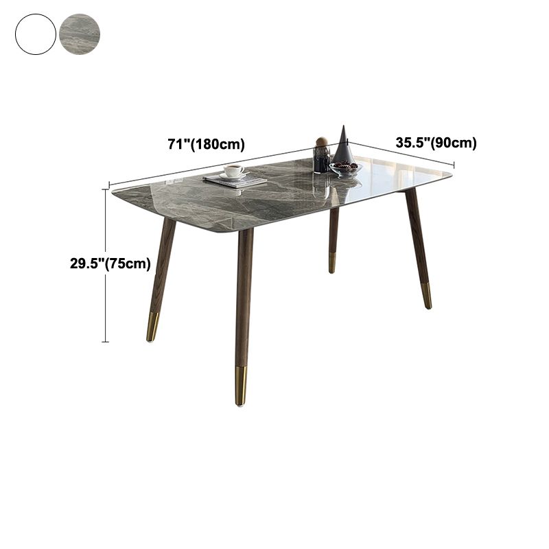 Sintered Stone Two-Color Dining Table Luxury 4 Legs Table for Dining Room Clearhalo ' dining_table' 'Dining Tables & Seating' 'Dining Tables' 'furn' 'furn_dining_table' 'Furniture' 'furniture_dining_table' 'Kitchen & Dining Furniture' 'kitchen&dining_furn' 'kitchen' 'kitchen_dining_table' 1200x1200_848ddb2e-bb65-4d16-a4d1-9e00f14323dd