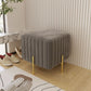 Contemporary Pouf Ottoman Velvet Upholstered Solid Color Square Ottoman with Metal Legs