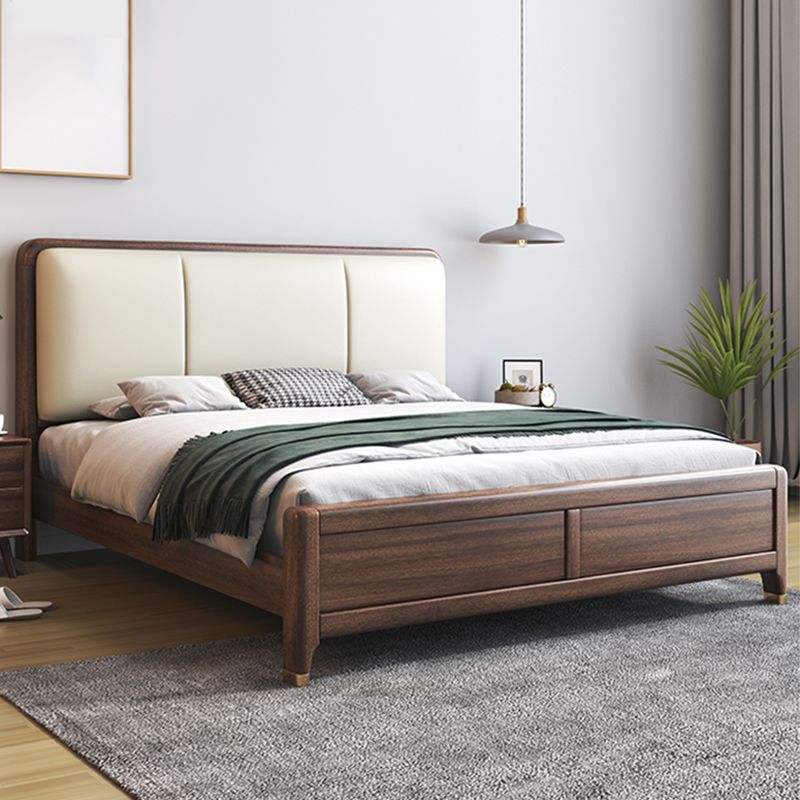 Contemporary Solid Wood Mattress Included with Headboard Rectangular Standard Bed