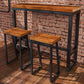 Metal Legs Bar Stool Contemporary Solid Wood Backless Bar Stool