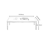 Moderne stijl 4 poten witte metalen basis leisteen rechthoekige salontafel voor woonkamer