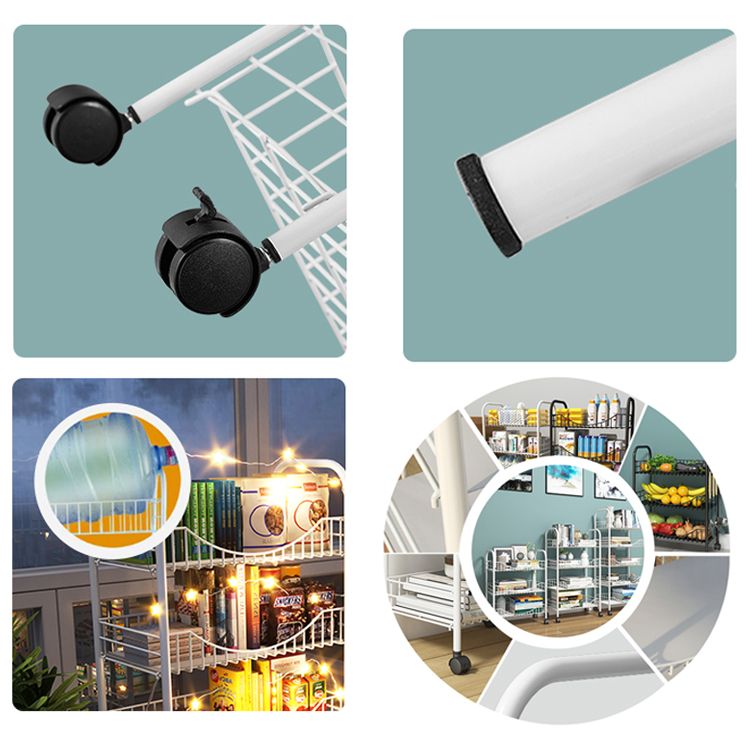 Modern Steel Bookcase with Wheels Open Bookshelf for any Room