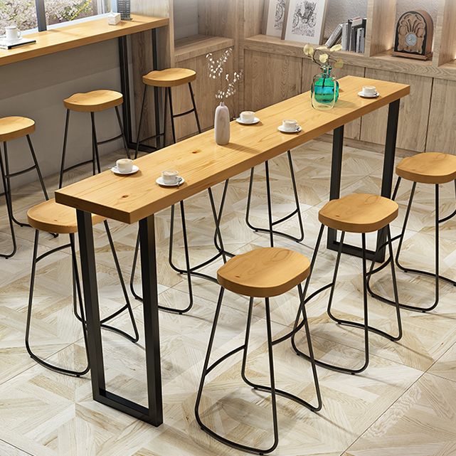 Rechthoek bovenste balk Tabel 42-inch hoogte industriële stijl houten balktafel