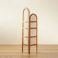 Contemporary Corner Bookshelf Wooden Closed Back Bookcase with Shelves